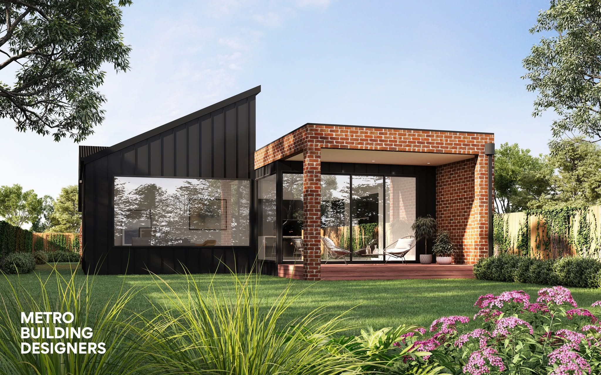 After: weatherboard home transformed with a brick and metal-clad rear extension